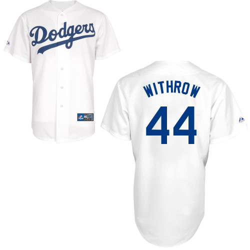 Chris Withrow #44 MLB Jersey-L A Dodgers Men's Authentic Home White Baseball Jersey